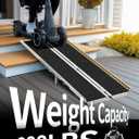 FACHNUO 7 Feet Portable Wheelchair Ramp with Sopport Legs, Non-Skid Aluminum Handicap Ramps with Handle, Folding Threshold Wheel Chair Ramp for Home Steps, Stairs, Entry,Doorways, 800LBS Capacity