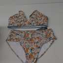 BMJL Women's Bikini Sets V Neck High Waisted Swimsuits Shell Stitched Cheeky Two Piece Bathing Suit XL