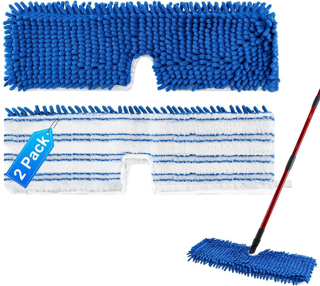 Mop Heads Replacements for O-Cedar Hardwood Floor 'N More Microfiber Flip Mop, 2 Pack Dust Mop Replacement Heads for Ocedar Flip Mop, Reusable Refill Double-Sided Mop Head for O Cedar Mop