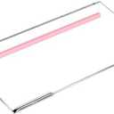 Richboom Computer Keyboard Stand for Desktop, 11.8" Tiny Clear Acrylic Keyboard Riser 78 Keys Compact Keyboard Lift for Desk Ergonomic Short Keyboard Holder Tray with Black and Pink Silicone Strip