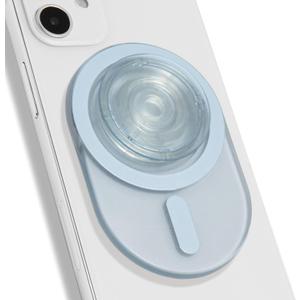 On The Grip Oval Magnetic Phone Grip MagSafe Compatible, Translucent Design, Slim and Lightweight, Grip and Stand for iPhone (Blue)
