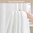 Linen Shower Curtain White, Fabric Boho Farmhouse Shower Curtains for Bathroom Cotton Natural Cloth Liner Set 72" W x 78" L
