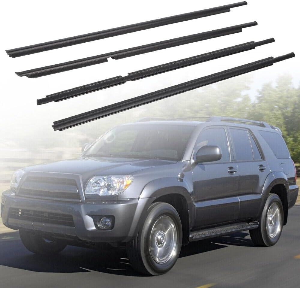 Weather Stripping Window Molding Trim Seal Compatible with Toyota 4Runner 2003-2009 Replace# 68161-35060 68162-35060 68163-35030 68164-35030