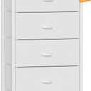 Furnulem White Tall Dresser for Bedroom,Vertical Storage Tower Unit and End Table with 6 Fabric Drawers, Nightstand Furniture with Drawer Organizer in Living Room,Closet,Entryway,Hallyway