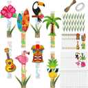 Cinrobiye 24 Pcs Tropical Favor Supplies Gift Boxes Luau Hawaiian Party Goodie Gift Treat DIY Candy Jars Hawaiian Luau Party Decoration Bottles for Summer Aloha Baby Shower Birthday Supplies