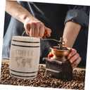 NUOBESTY Wooden Barrel Canister with Airtight Lid Small Kitchen Storage Container for Coffee Beans Tea Leaves Sugar Rustic Farmhouse Decor 6.88X4.92X4.92In