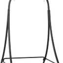 ANOW Adjustable Hammock Chair Swing Stand Only, Heavy Duty Hanging Chair Stand with Safety Hooks for Indoors Outdoors, Max 400 Lbs, Plus Size Version, Black