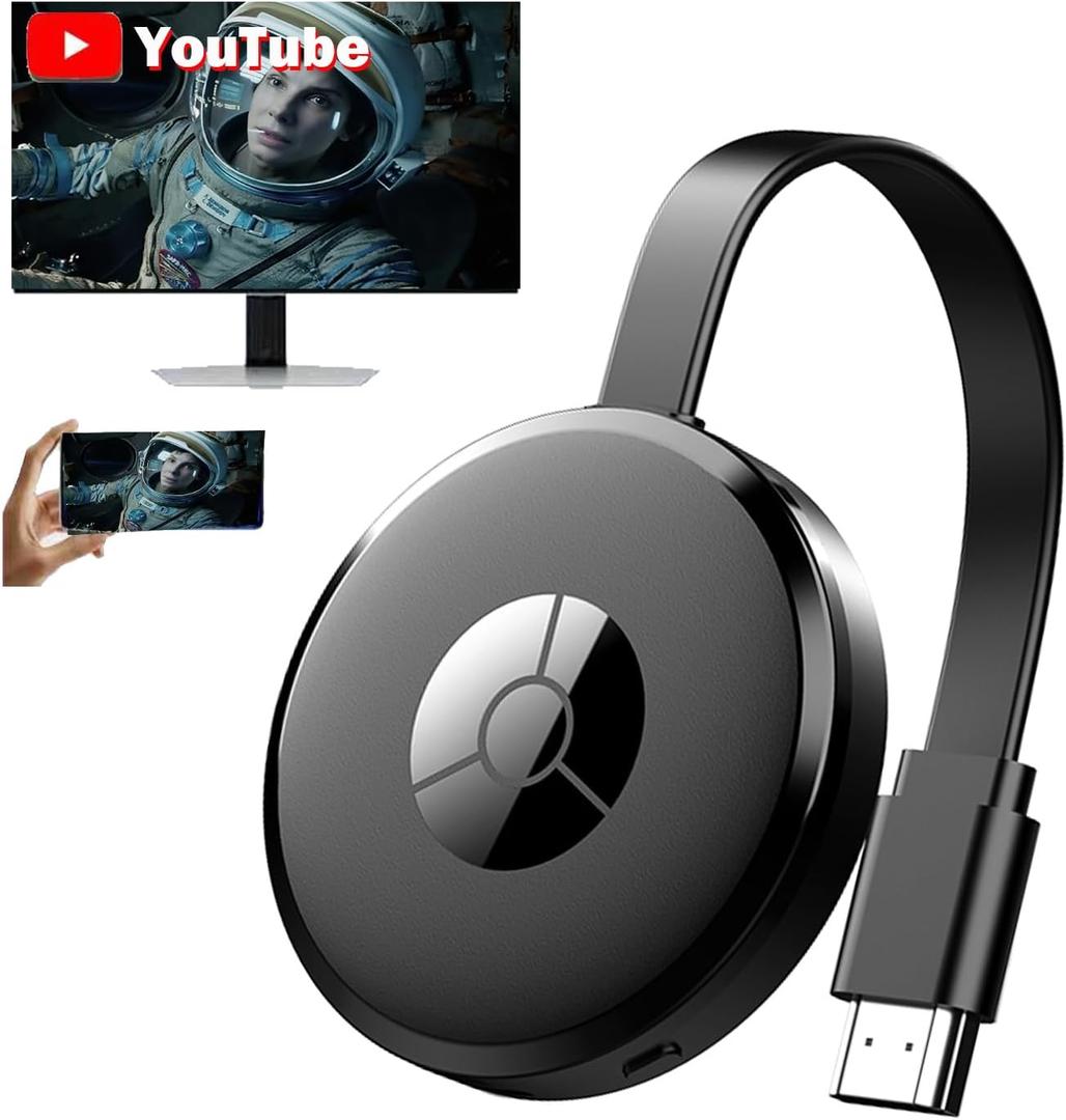 Wireless HDMI Display Adapter, AirPlay/Miracast/DLNA Screen Mirroring Dongle for i-Phone, Android, Windows & Mac, Stream Video/Audio/Photos from Phone or Laptop to TV/Monitor, No App Required