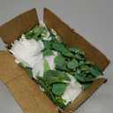 Dolicer 2Pcs 13Ft Artificial Eucalyptus Garlands with Flowers - 8 Roses, Faux Floral Greenery Garlands Fake Flowers Vines for Wedding Table Centerpieces Arch Party Ceremony Backdrop Decor (White)