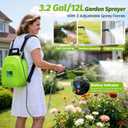 Battery Powered Backpack Sprayer 3.2Gallon, Electric Sprayer with 3-Adjustable Sprayings, Battery Indicator, 5 Nozzles, 41" Retractable Wand, Rechargeable Garden Sprayer for Weed, Lawn&Yard
