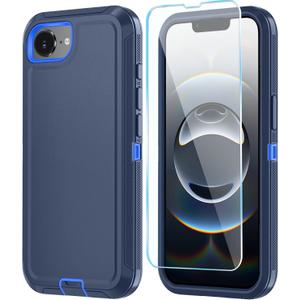 ONOLA Compitable with iPhone 16e Case & iPhone 17e Case with HD Screen Protector, [2 in 1 ] Heavy Duty Protection Phone Case for iPhone 16e /17e 6.1" (Navy DarkBlue)
