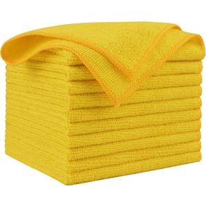 AIDEA Microfiber Cleaning Cloth, 10PK, Microfiber Towels for Cars, Premium All Purpose Car Cloths, Dusting Cloth Cleaning Rags, Absorbent Towels for SUVs, House, Kitchen, Window, 12"12", Yellow