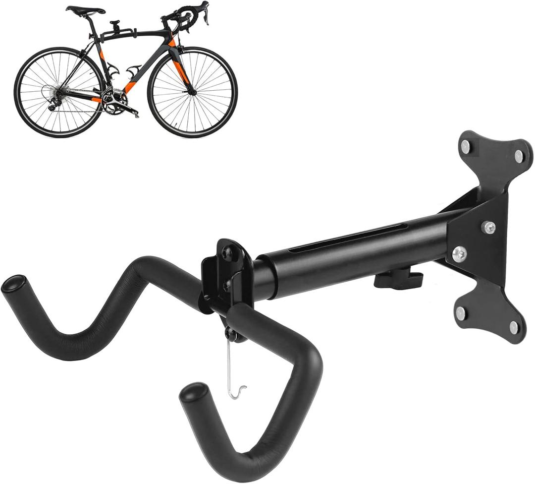 Cyfie Bike Wall Mount Hanger, Bicycle Garage Storage Rack Hook, Horizontal Indoor Bike Holder for Hanging Mountain, Road, Hybrid Bikes (1 Pack for Solid Wall)