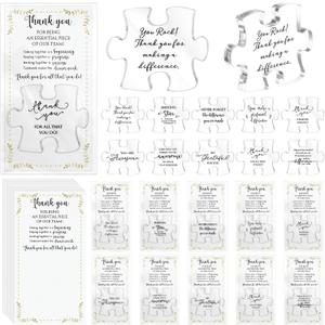 20 Sets Employee Appreciation Gifts Bulk Acrylic Puzzle Piece Plaque, 10 Styles