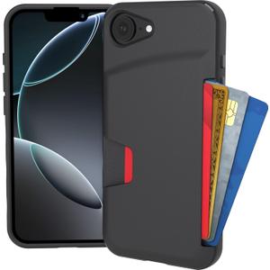 Smartish iPhone 16e Wallet Case - Wallet Slayer Vol. 1 [Slim + Protective] Credit Card Holder - Drop Tested Hidden Flip Card Slot Cover Compatible w/Apple iPhone 16e 2025 - Black Tie Affair