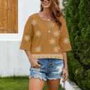 Summer Shirts for Women 2026 Short Sleeves Blouses Dressy Casual Tunic Tops (Brown, S)