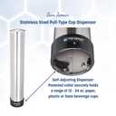 San Jamar C3200P Stainless Steel Pull Type Beverage Cup Dispenser, Fits 6oz to 10oz Cup Size, 2-7/ 32" to 3-3/ 16" Rim, 23-1/ 2" Tube Length