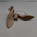 mysoft Women's Pointed Toe Low Chunky Heels Closed Toe Ankle Strap Dress Pump Shoes  (8.5, Light Nude Pu)