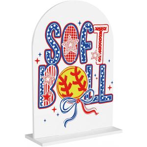 Funny Softball Party Decorations Softball Games Day Decor Softballs Mama Gifts for Mom Mother Softballs Club Room Acrylic Sign Decor 7 x 5 inches (Acrylic1001)