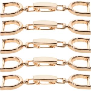 VILLCASE Shoe Chain Buckles 3.14 Inch Alloy Decorative Buckles for Shoes Bags Clothing Diy Accessories 5 Pack Gold Clasp Replacement for Fashion Crafts