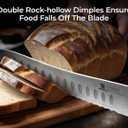 Piklohas Resharpenable Bread Knife for Homemade Bread, 10 Inch Serrated Sourdough Knife with Offset Handle, Innovative Wavy Edge for Clean Slices Crusty Bread, Bagels, Pineapple & Tomatoes, Gift Box