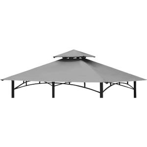 Tanxianzhe Grill Gazebo Replacement Canopy Top Cover 58 Double Tiered BBQ Roof ONLY FIT for Gazebo Model L-GG001PST-F (Gray)