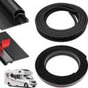 Combo RV Slide Out Seal Kit – Black Rubber 018-312-EKD Wiper & 018-341-EK Base, 1" x 15/16" x 35' D-Seal + 1/2" x 2.75" x 35' Base, Universal RV Slide Out Weather Stripping Replacement