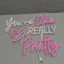 You're Like Really Pretty Neon Sign for Wall Decor, Pink Room Decor Led Sign for Bedroom Wall, Neon Light with Dimmer,Pink Wall Decoration USB Powered with Switch