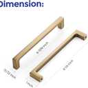 Ravinte 5 Pack Solid 6-1/4 Inch Square Cabinet Handles - Champagne Bronze Pulls for Drawers and Kitchen Cabinets - Hardware Handles
