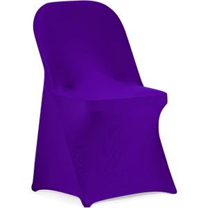 Peomeise Stretch Spandex Folding Chair Cover for Wedding Party Dining Banquet Event (Purple,6pcs)