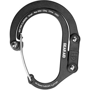 GEAR AID HEROCLIP (Small) Carabiner Gear Clip and Hook, for Hanging Bags, Purses, Lanterns, Strollers, Tools, Helmets, Water Bottles, and More (Stealth Black)