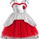 IBTOM CASTLE Baby Girl 1st Halloween Dress Birthday Cake Smash Layered Tulle Princess Tutu Cosplay Spider Web Costume (12-18 Months, Sliver)