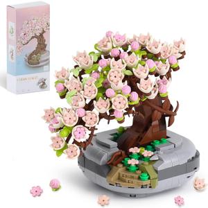 Mini Bricks Flowers Bonsai Model 426 pcs Mini Particle Flower Botanical Collection Construction Building Toy (Not Compatible with Lego) (1661)