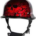 Colorful Baseball German Novelty Cap Skull Graveyard Novelty Skull Headgear (Small, Red)