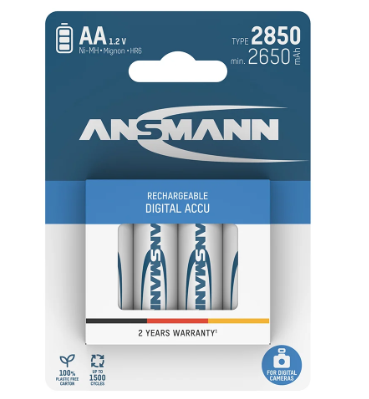 Ansmann Digital AA HR6 2850mAh Rechargeable Batteries | 4 Pack