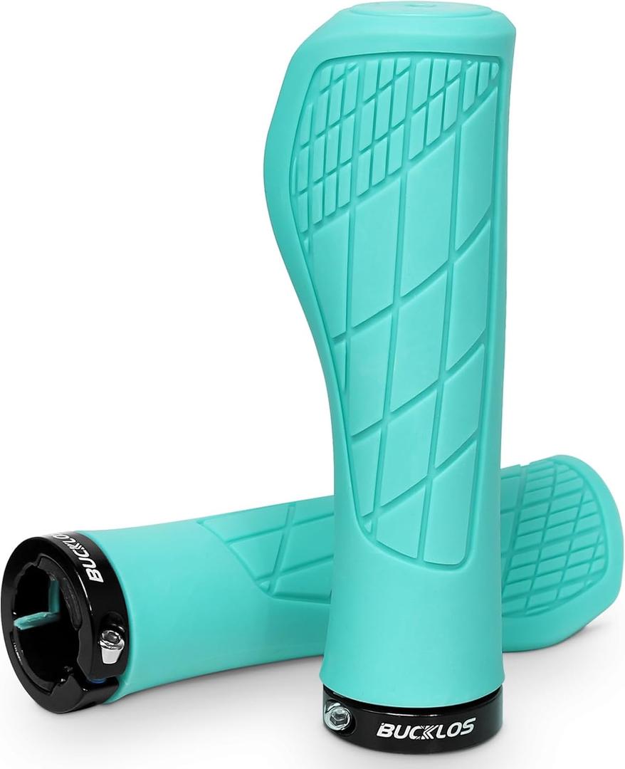 BUCKLOS Single Lock-on Bike Handlebar Grips - Mountain Bike MTB Ergonomic Anti-Slip Handle Grip - Bicycle Comfort Locking Handle Bar for BMX/Cruiser Bike/Scooter (7/8" Black)