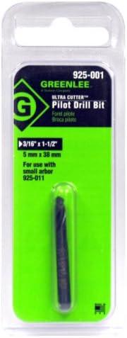 Set of 3 Pack, Greenlee Pilot Drill, 3/16 Dia X 1 1/2 In L, Small, Black