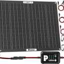 POWOXI 50W Solar Battery Charger: 12V Solar Car Battery Trickle Maintainer - with MPPT Controller Parameter Adjustable - for RV Boat Marine Motorcycle Trailer Truck Tractor - Solar Panel Kit