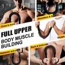 Power Twister Bar, 20-110 LBS Chest & Arm Exerciser with Wrist Straps, Non-Slip Grip Spring Exercise Bar for Upper Body Strength Training