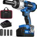 AVID POWER 20V Cordless Impact Wrench, Electric Impact Gun 1/2 Inch Drive with 330 ft-lbs Max Torque (450N.m), 3.0Ah Li-Ion Battery, 4-Piece Socket Set, Fast Charger and Tool Bag (Blue)