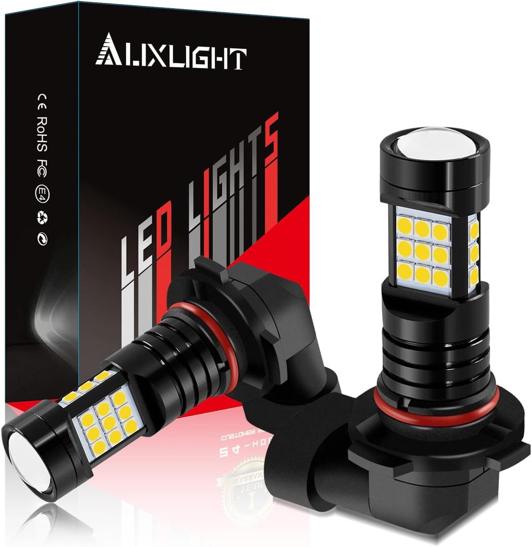 AUXLIGHT 9006 LED Fog Light DRL Bulbs, 2400 Lumens Extremely Bright HB4 9006LL 9006XS Bulbs Replacement for Cars, Trucks, Golden Yellow