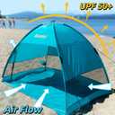 Alvantor Beach Tent Beach Umbrella Outdoor Sun Shelter Cabana Automatic Instant Pop-Up UPF 50+ Portable Beach Shade Camping Fishing Hiking Canopy Easy Set Up Light Weight Windproof for 2-3 Person