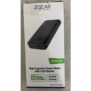 ZGEAR 20,000 mAh High Capacity Power Bank With LCD Display