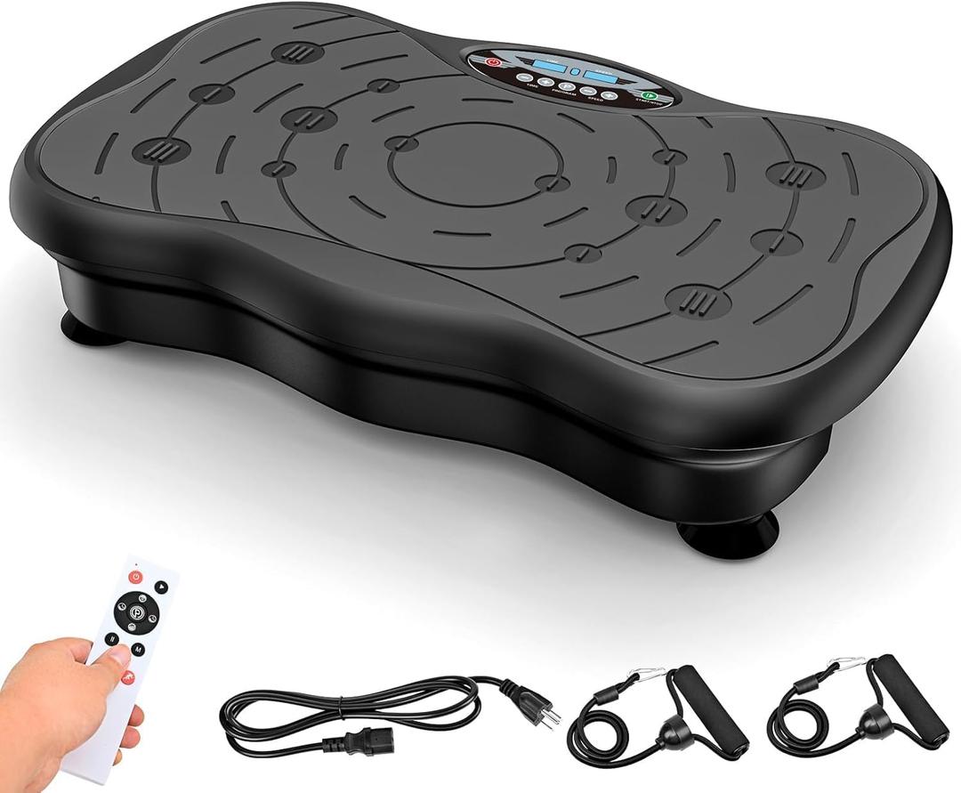 Vibration Plate Exercise Machine for Lymphatic Drainage Weight Loss, Whole Body Workout Vibration Fitness Platform ,Home Training Equipment ,Sport Gym for Weight Loss Fat Burner for Women Men (Large)