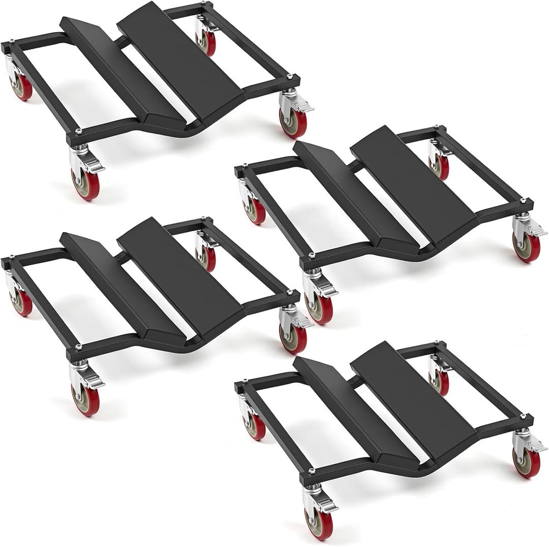 Aurelema 4 Pack Pontoon Boat Dollies, Heavy Duty Boat Dollies with High Load Capacity, 8 Protective Pads for Pontoon & Fishing Boats, Marina Dock Storage