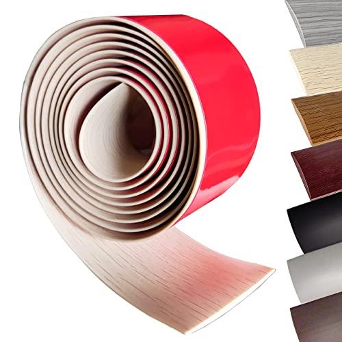 Floor Transition Strip Self-Adhesive Cover Strips Threshold Repair Floor Gap Vinyl Flooring Transitions Laminate Floor Flat Divider Strip Minimalism Oak Wood Grain Design 6.6FT (4cm, Beige)
