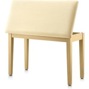 Donner Duet Piano Bench with Storage, Solid Wooden Keyboard Bench Piano Bookcase Stool Chair Seat with High-Density Sponges Padded Cushion, Beige