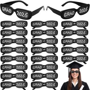 Relaxweex Graduation Party Favors 2026 Prom Sunglasses Grad 2026 Sunglasses with Glitter Diamond Grad Photo Booth Prop