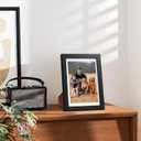 10 x HappyHapi 4x6 Picture Frames Set of 10, Tabletop or Wall Display Pictures 3.5x5 with Mat or 4x6 Without, Multi Photo Frames Collage (Black)