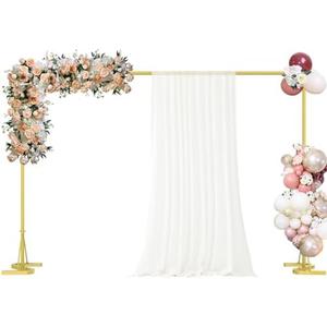 Backdrop Stand,10x7Ft Photo Backdrop Stand Photo Video Studio,Heavy Duty Square Metal Balloon Arch for Parties Wedding Photography Baby Shower Festival Decoration,Gold